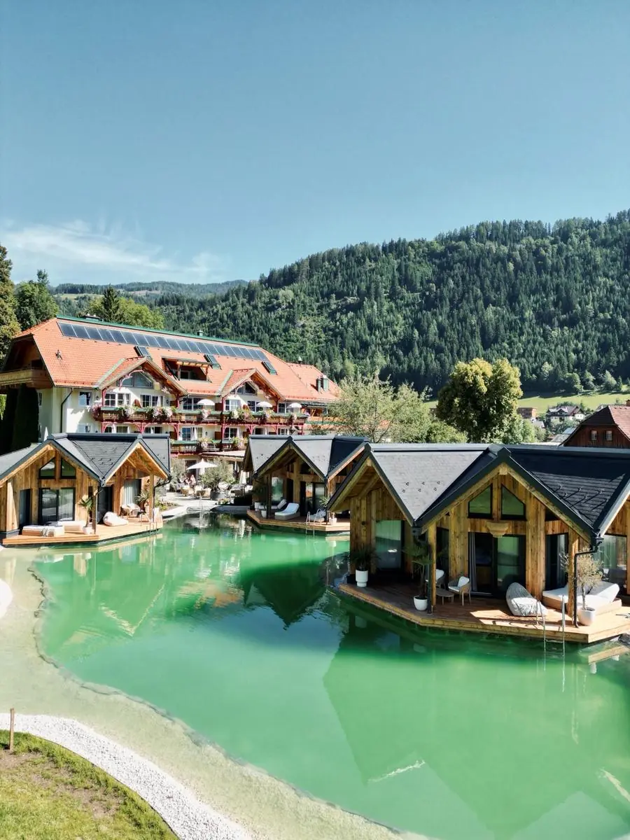 COCOtravel Rosenhof Teichlodges Drohnenansicht 3 COCOtravel Rosenhof Teichlodges Drohnenansicht 3