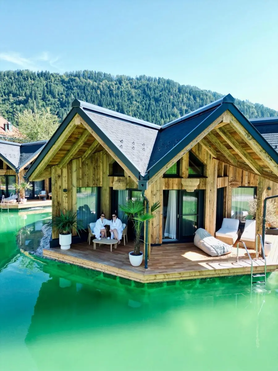 COCOtravel Rosenhof Teichlodges Drohnenansicht Terrasse 4 COCOtravel Rosenhof Teichlodges Drohnenansicht Terrasse 4