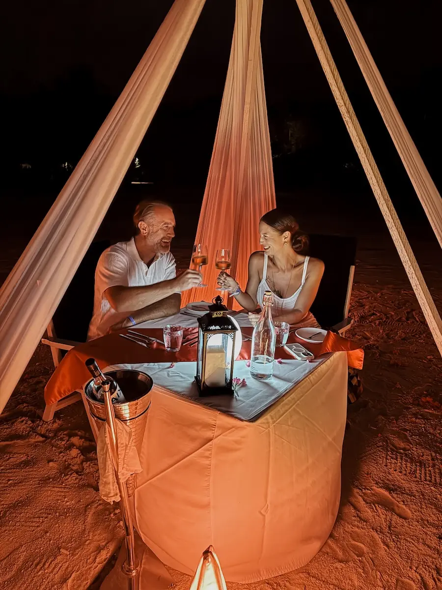 hoch COCOtravel villa nautica maldives food private dinner couple