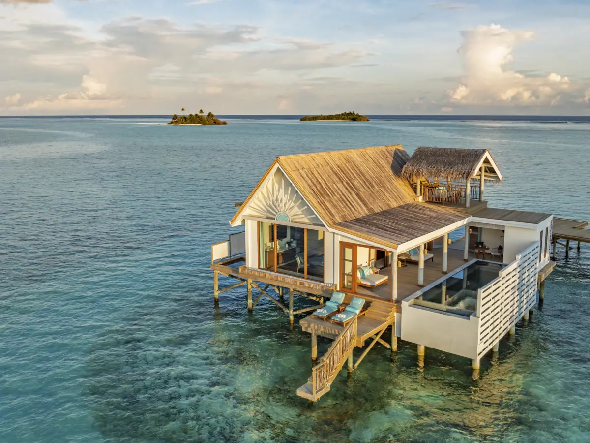 RAH GILI Overwater Pool Villa Aerial Shot